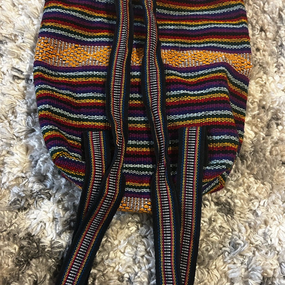 Woven Bohemian Drawstring Backpack - image 2